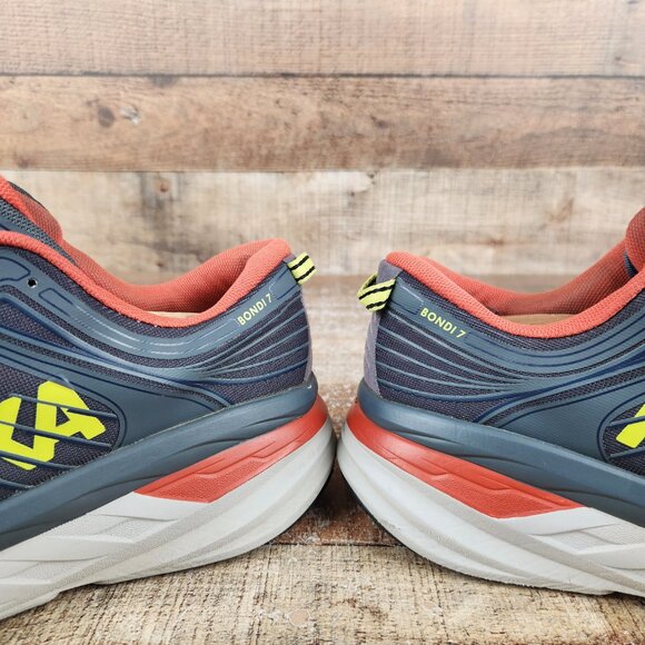 Hoka One One Bondi 7 Men's Sz 10.5 Dark Gray Gym Train Walk Running Sneaker Shoe - Picture 4 of 10